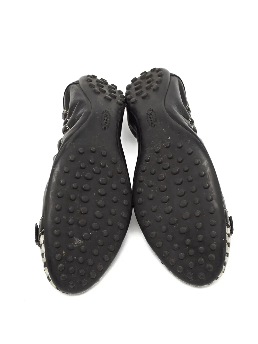 checkerboard leather ballet flats 8