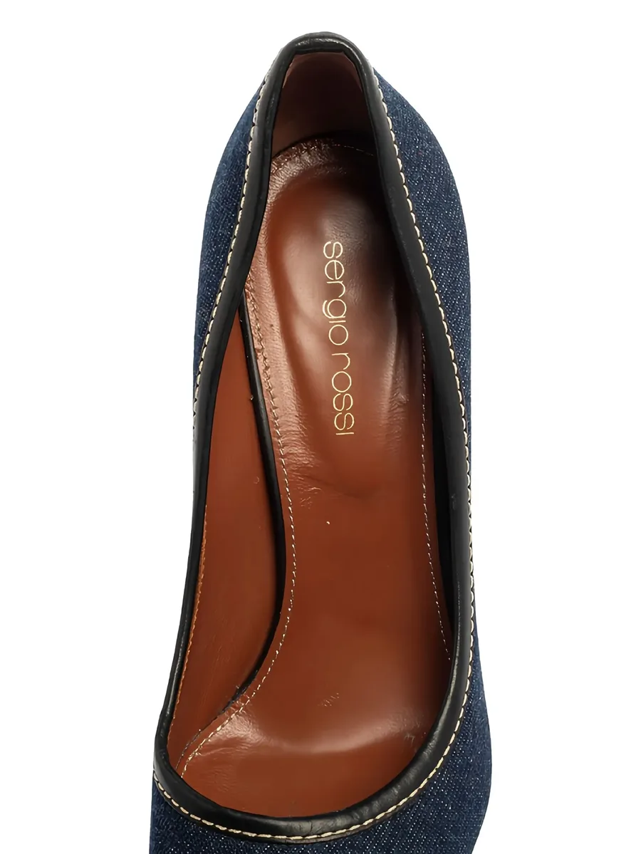 pre-owned 125mm denim pumps 12