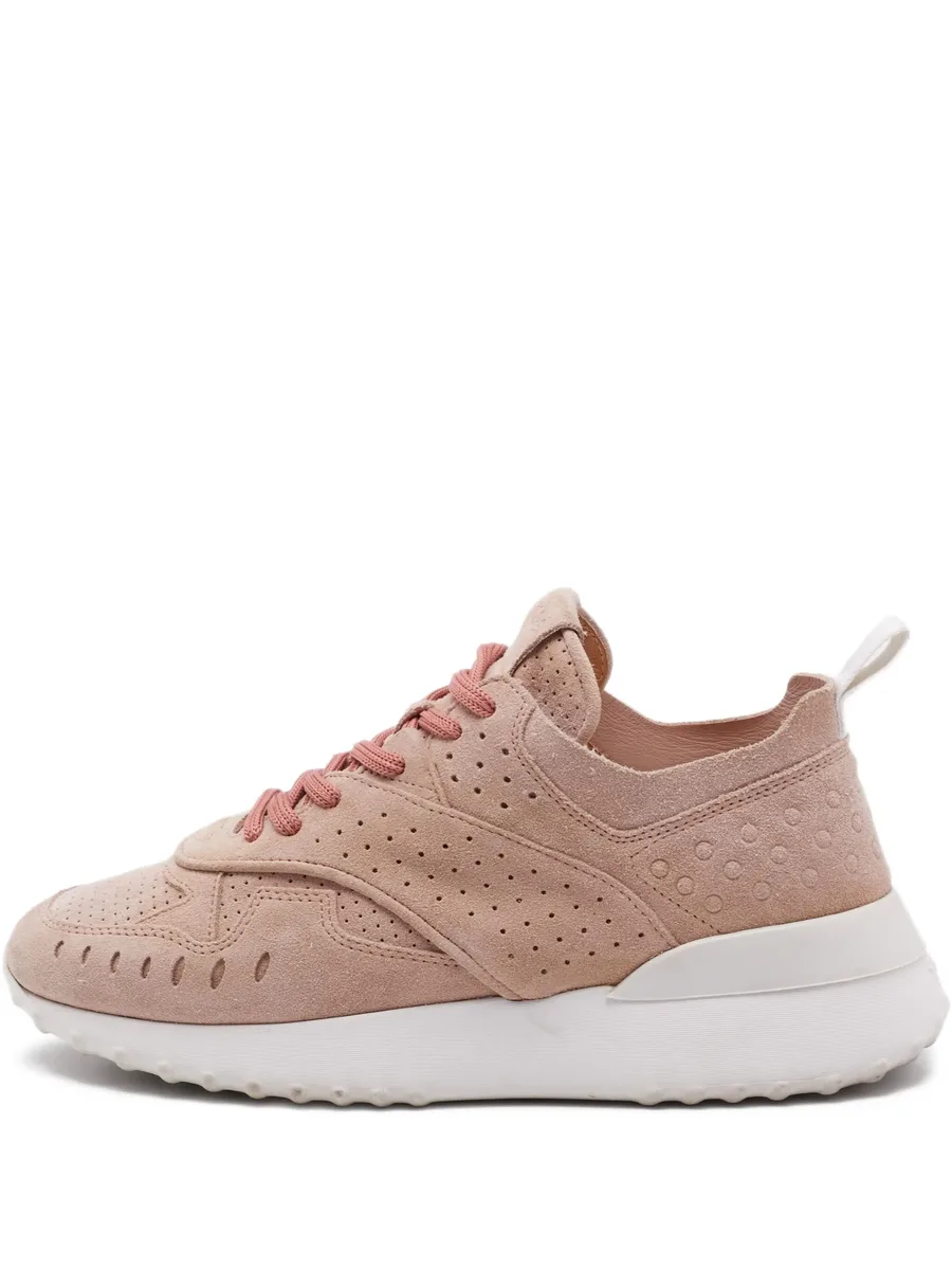 pre-owned suede perforated sneakers 1