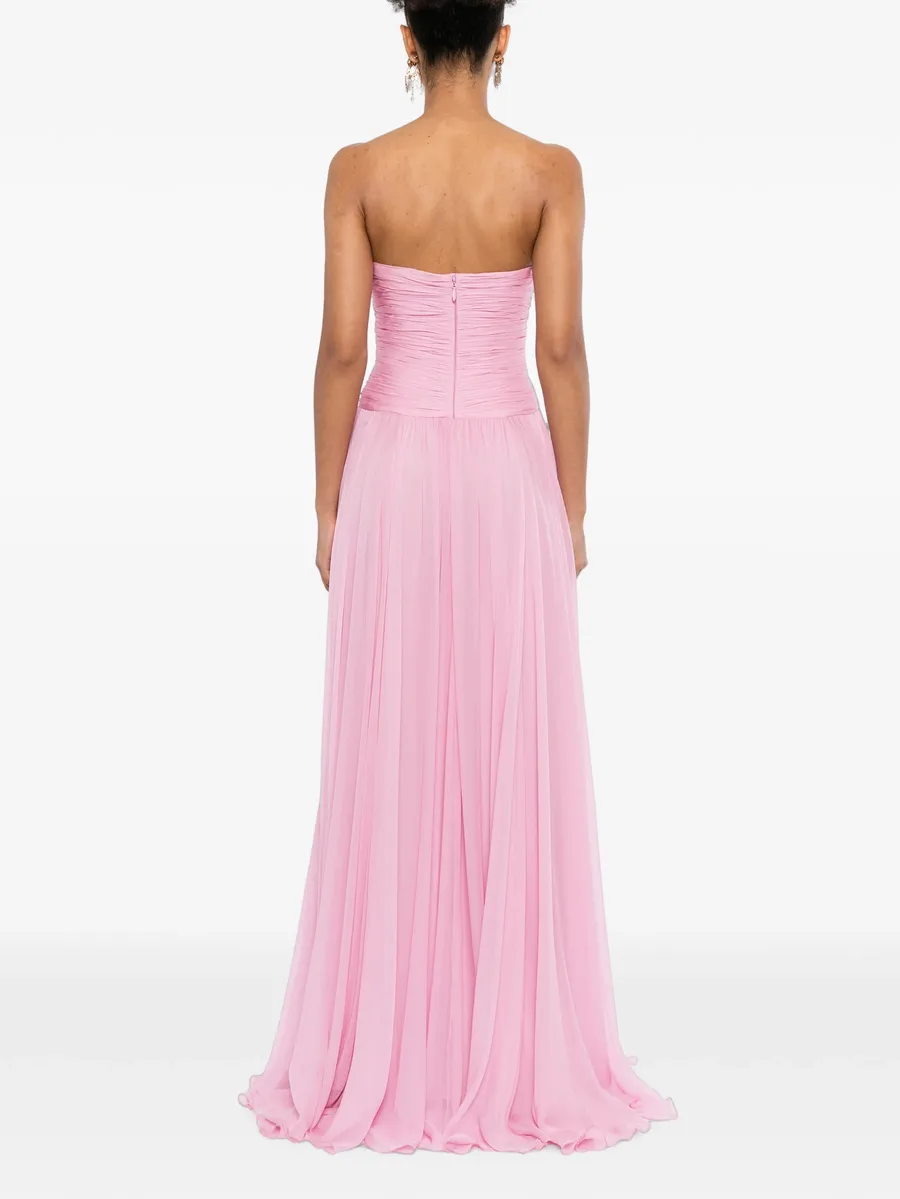 strapless silk-chiffon gown 4