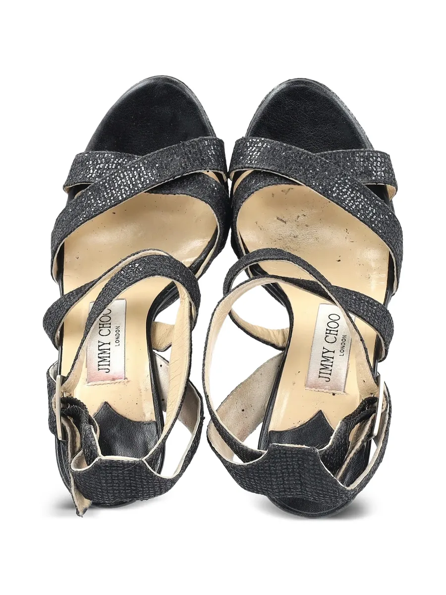 glittered platform sandals 9
