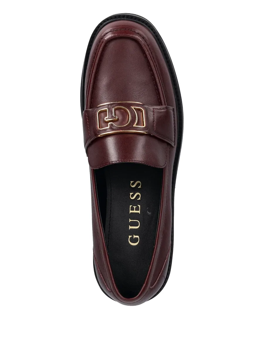 logo-plaque leather loafers 5