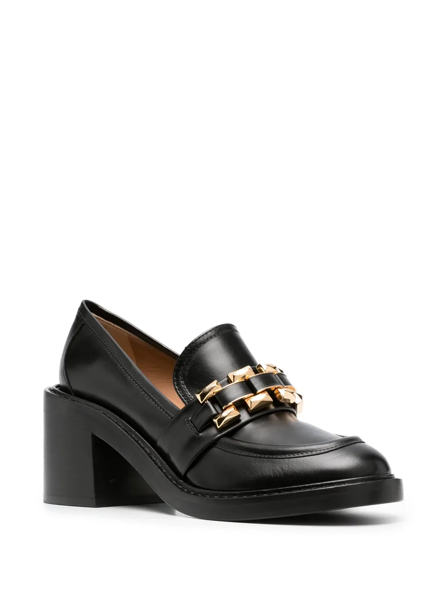 Cuir 75mm block-heel loafers 3