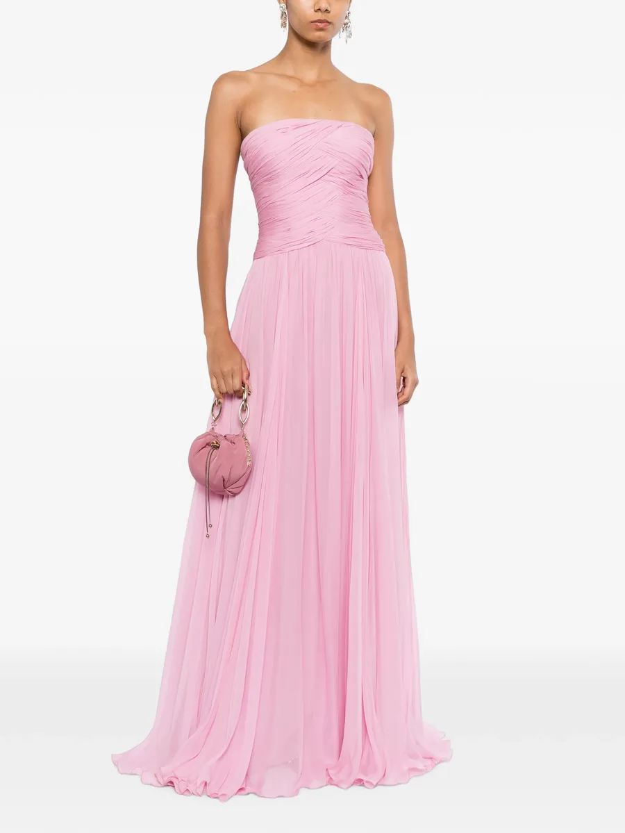 strapless silk-chiffon gown 2