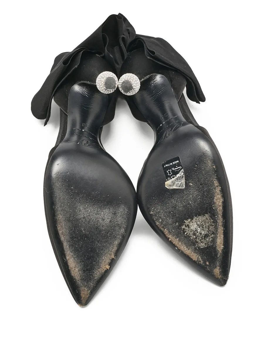 pre-owned 110mm bow-detailed stiletto pumps 9