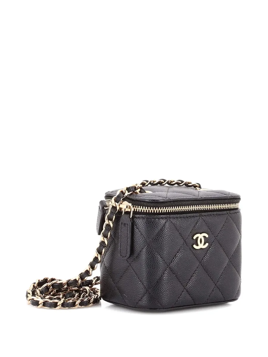 мини-сумка Classic Vanity Case with Chain Quilted Caviar Mini 6