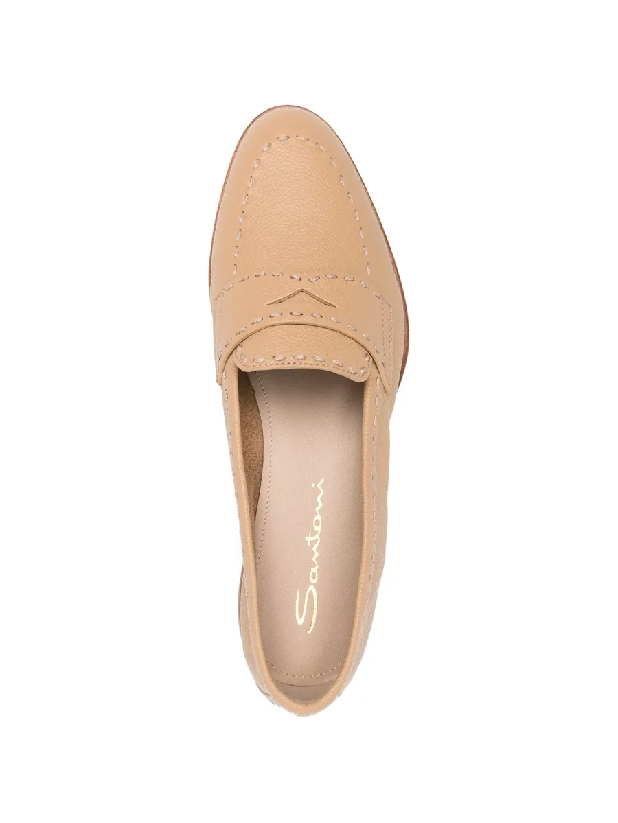 topstitched leather loafers 8