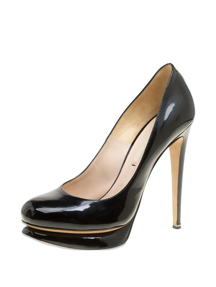135mm leather heeled pumps 3