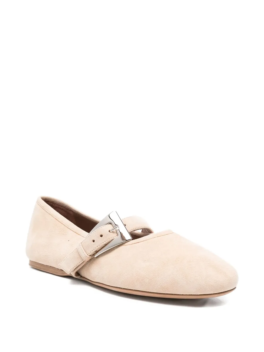 buckle-strap suede flats 3