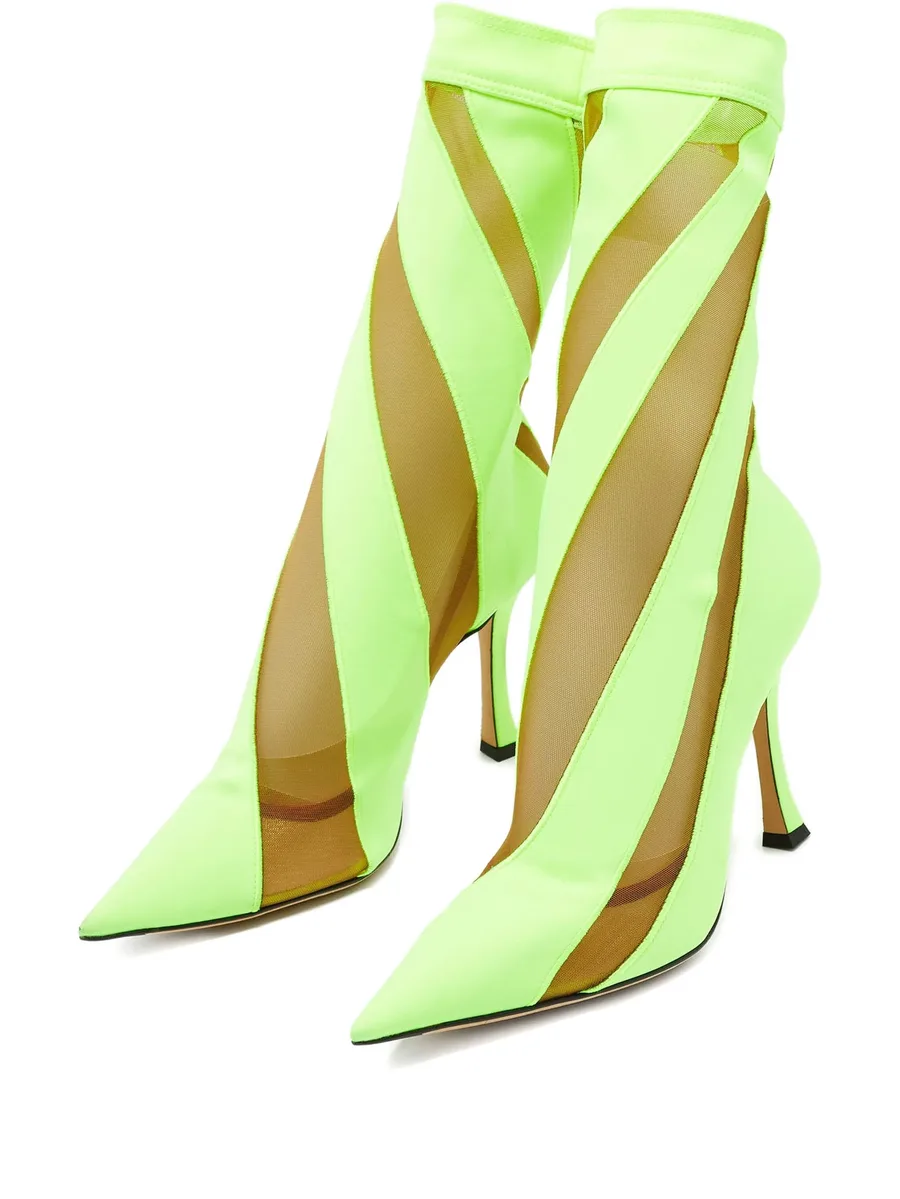 x Mugler 110mm mesh panel point toe boots 1
