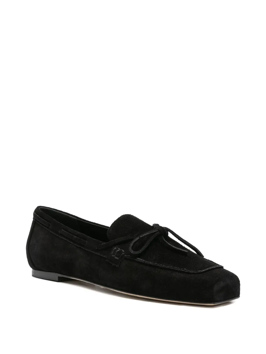 bow-detail suede loafers 3