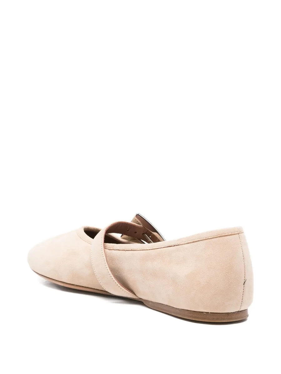 buckle-strap suede flats 6