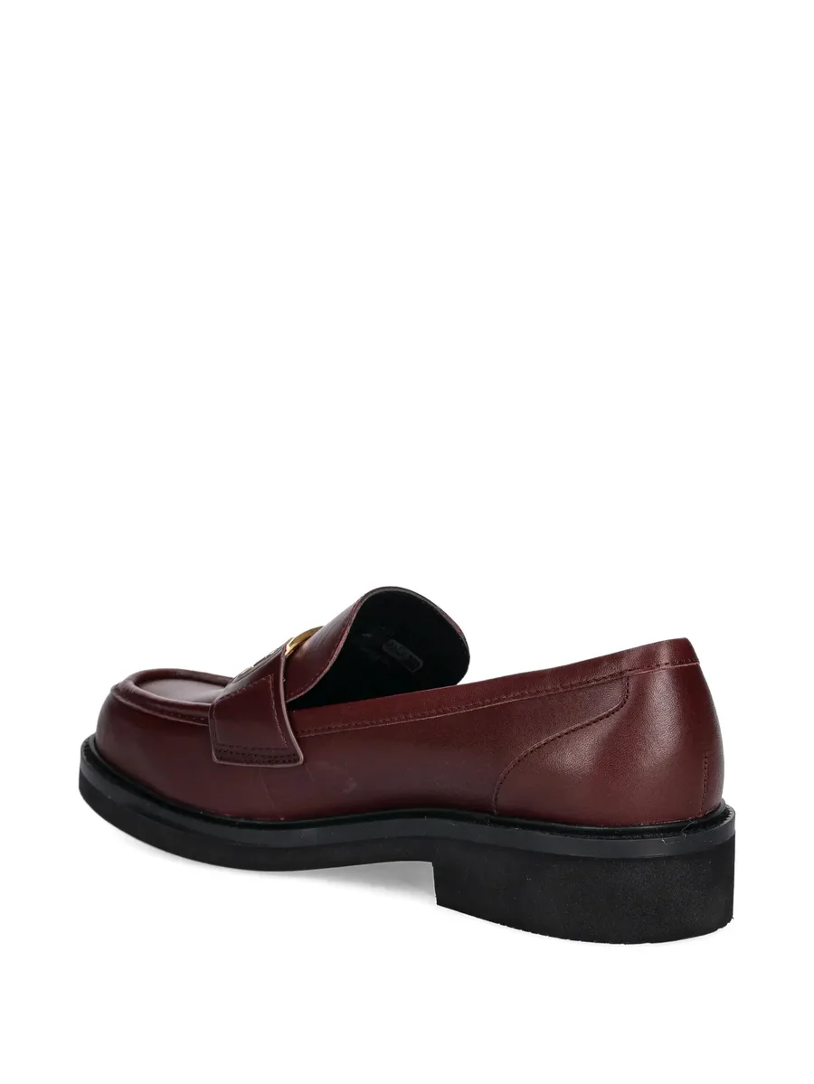 logo-plaque leather loafers 7
