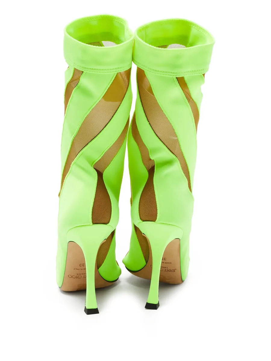 x Mugler 110mm mesh panel point toe boots 6