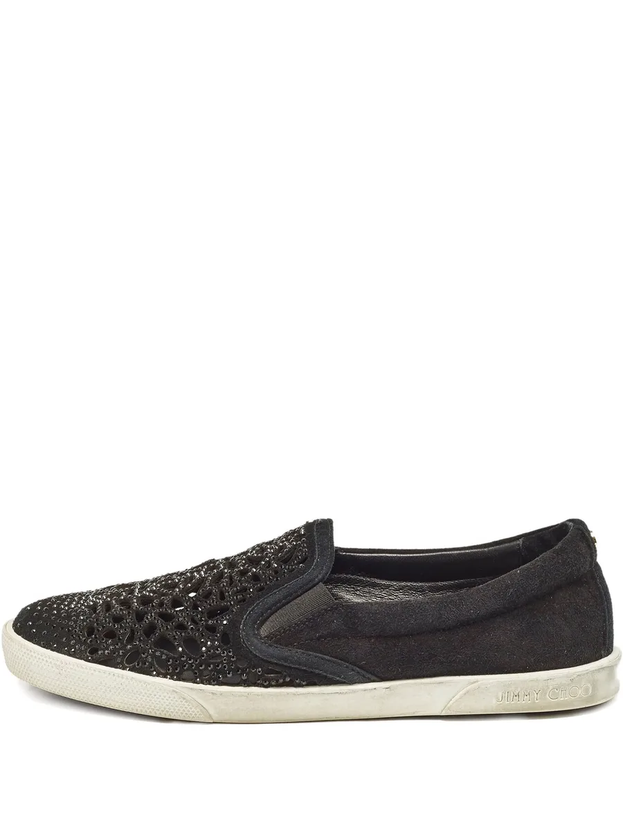 crystal-embellished slip-on sneakers 1