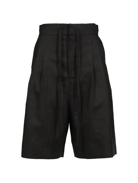 pinstriped wool shorts