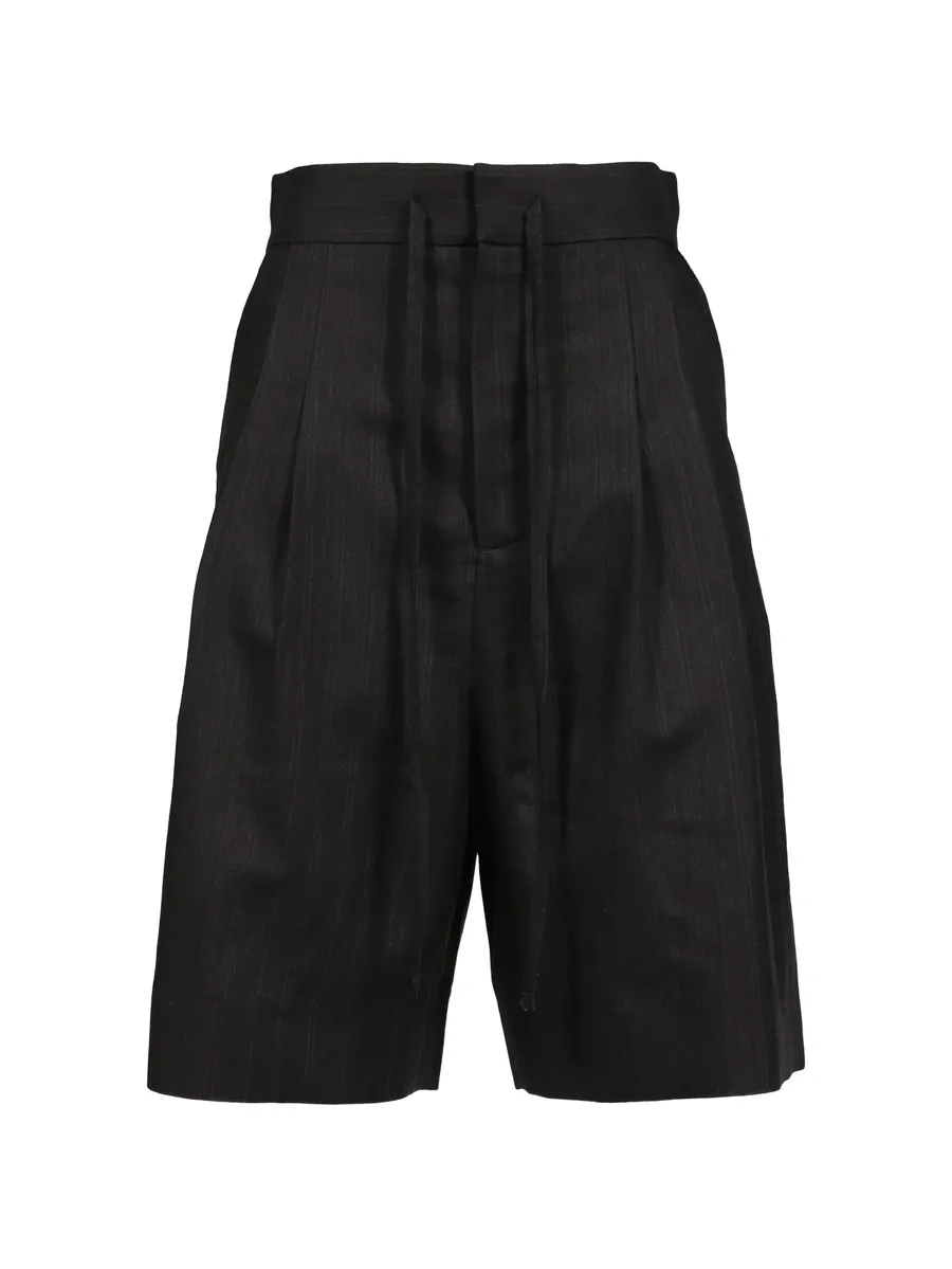 pinstriped wool shorts 1