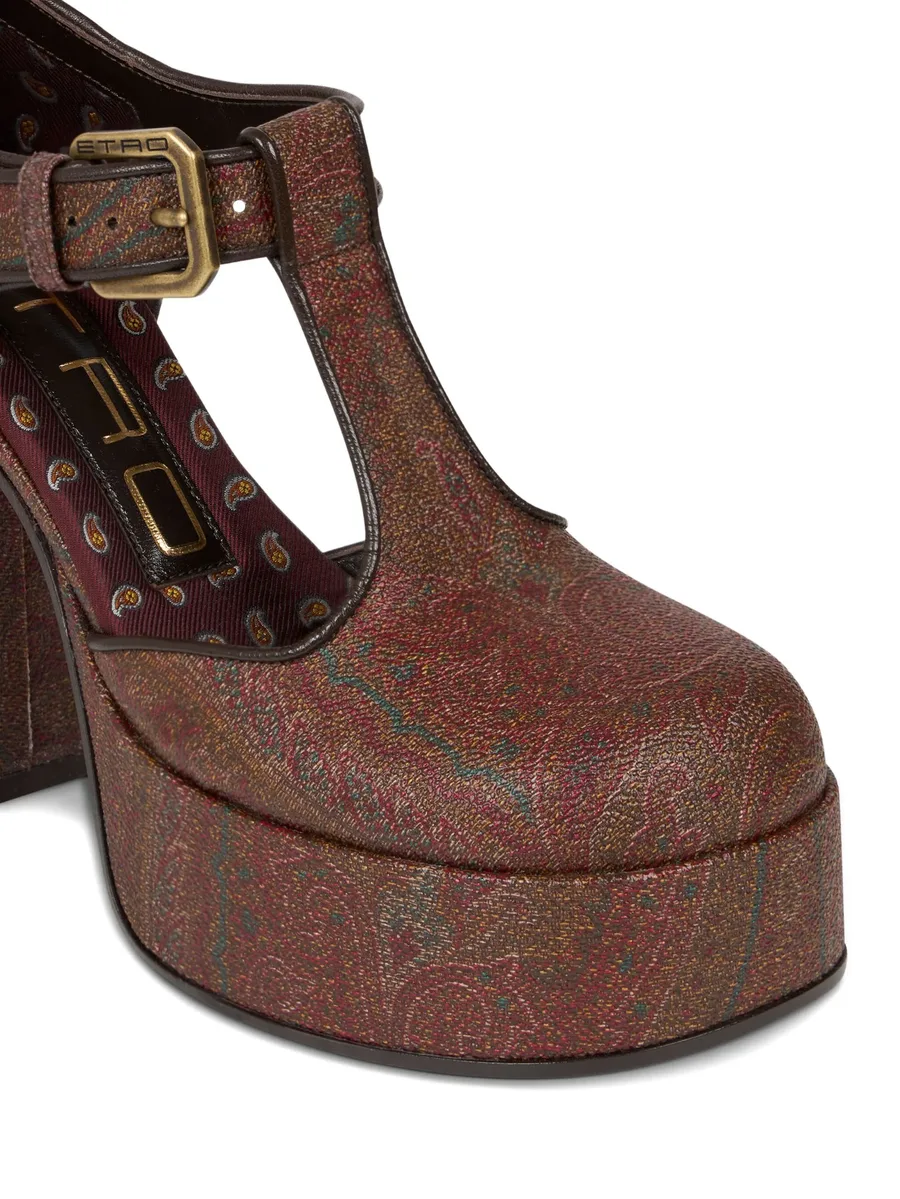 105mm paisley-print platform pumps 5
