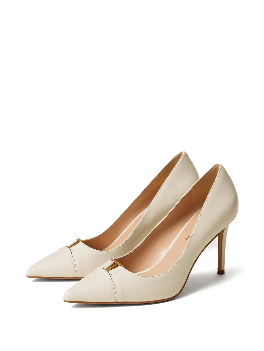 logo-engraved buckle heeled pumps 4