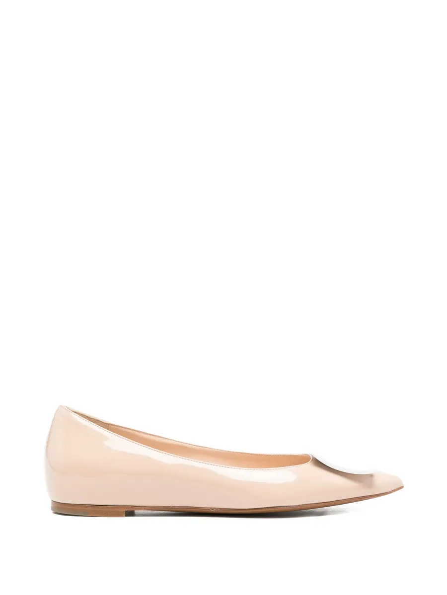 square-detail ballet flats 1