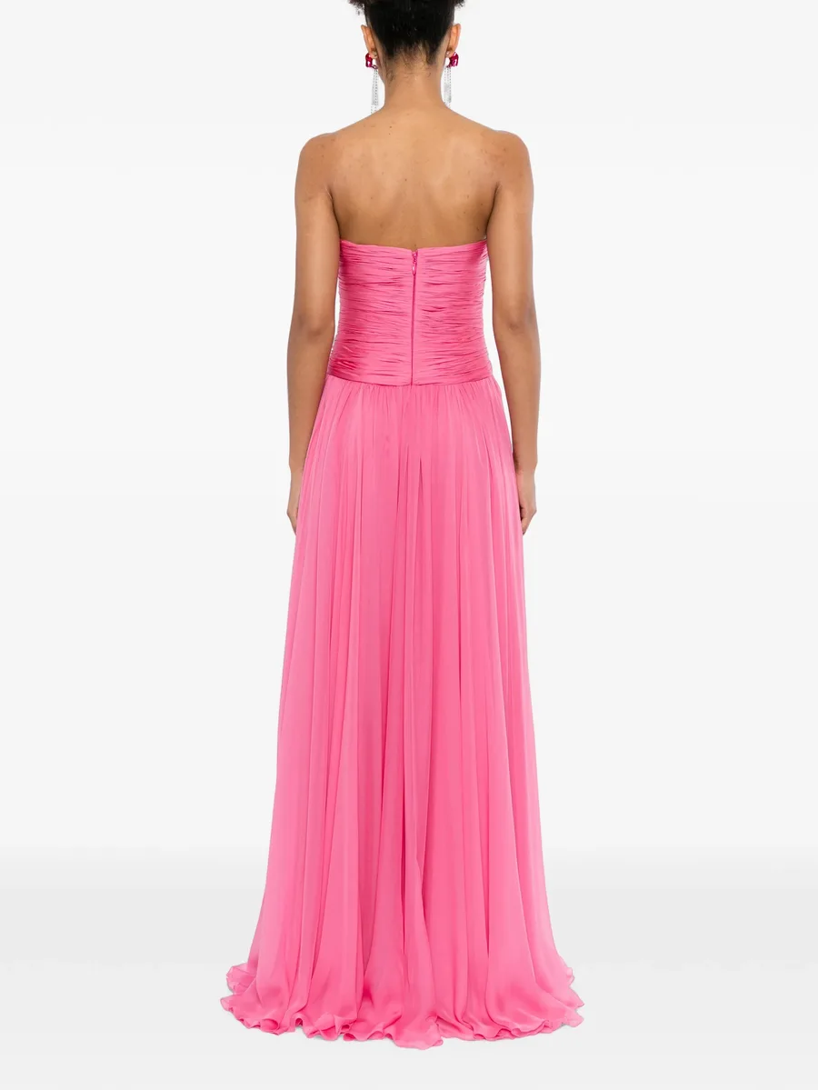strapless silk-chiffon gown 4