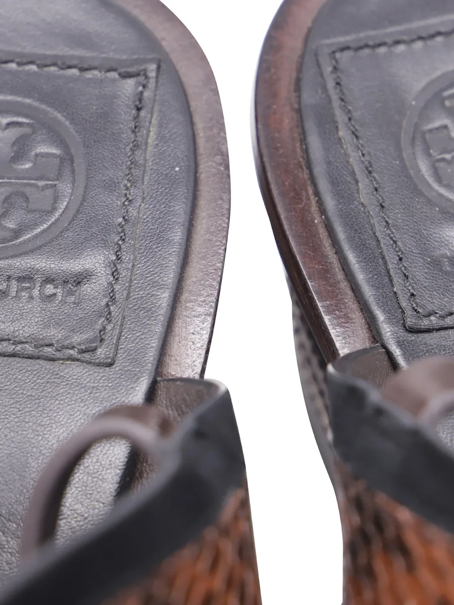 Edina suede-panel leather sandals 11