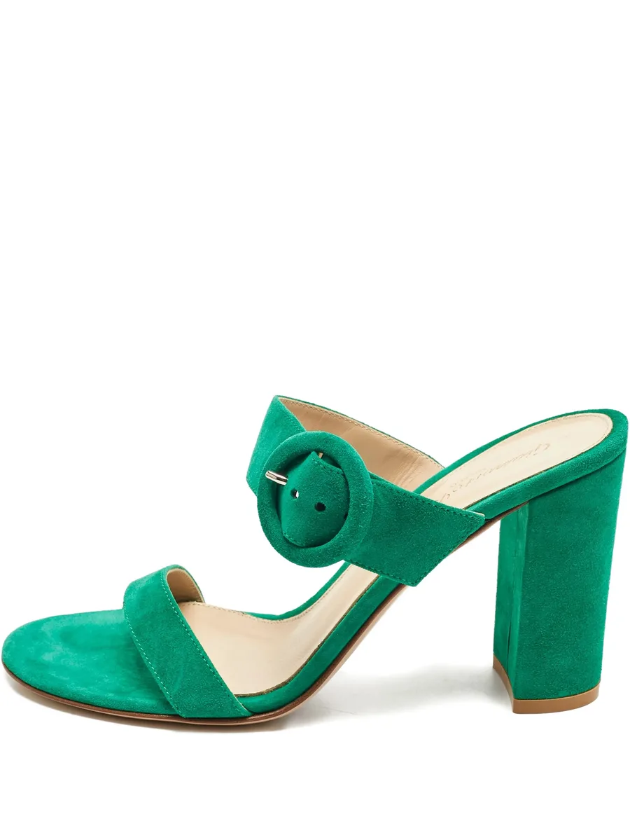 buckle strap suede sandals 1