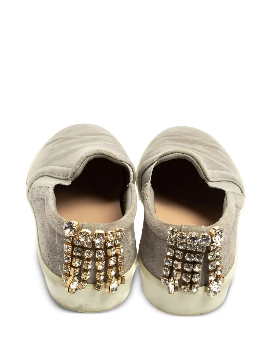 pre-owned Harlow suede slip-on sneakers 7