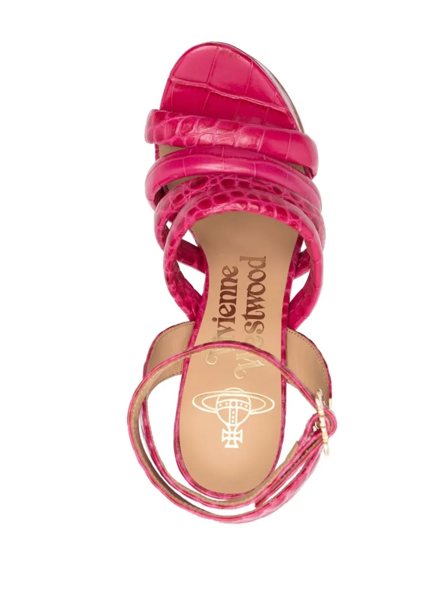 150mm crocodile platform sandals 7