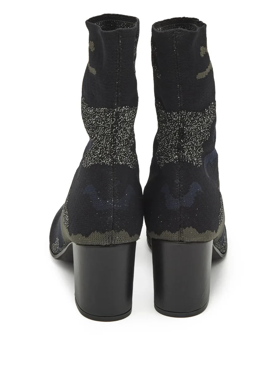 camouflage knit ankle boots 5