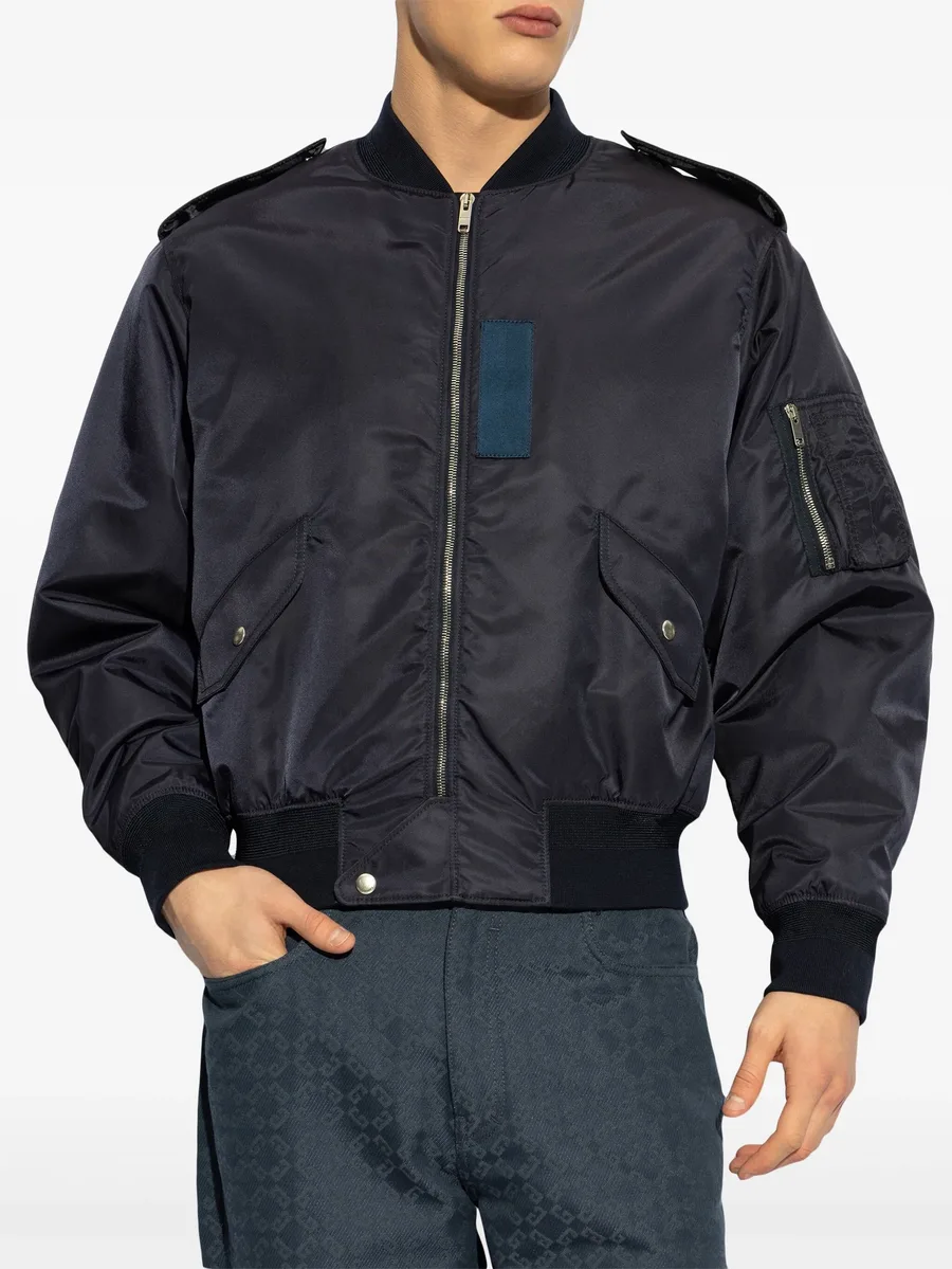 logo-embroidered bomber jacket 6