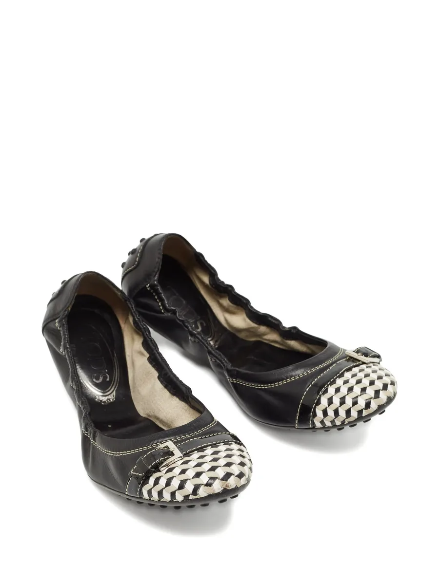 checkerboard leather ballet flats 9