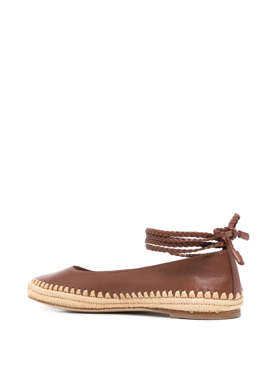 braided-trim leather ballet flats 6