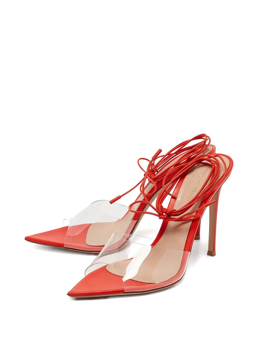115mm leather lace-up sandals 3