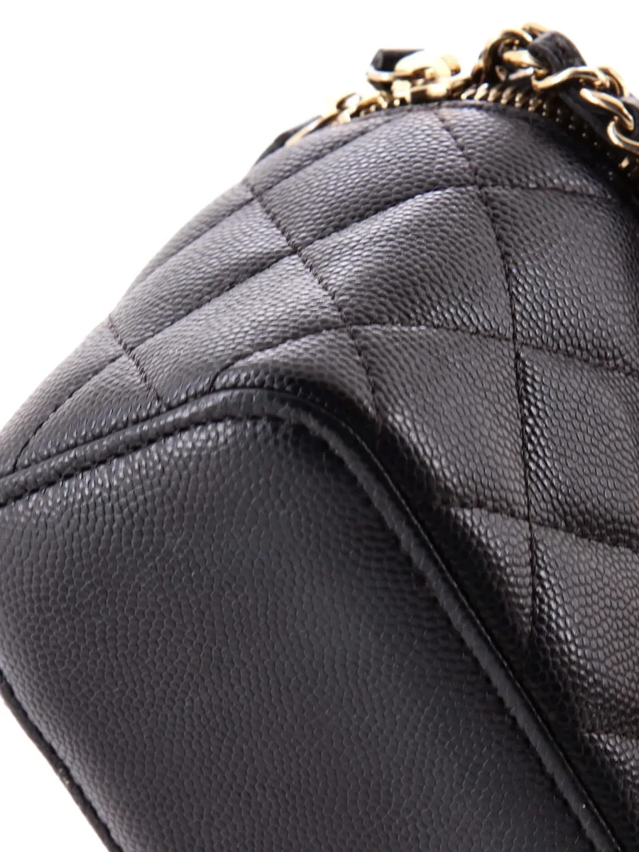 мини-сумка Classic Vanity Case with Chain Quilted Caviar Mini 9