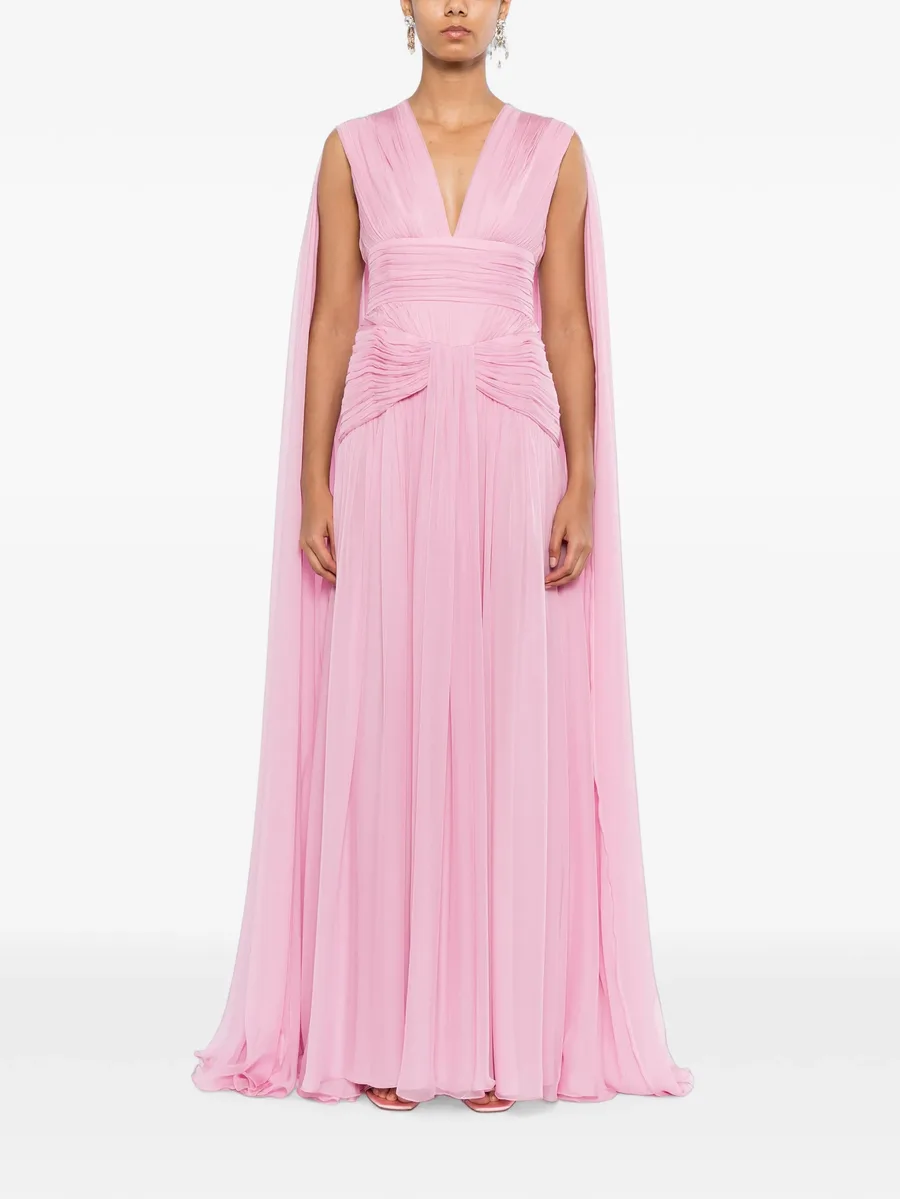 draped V-neck gown 3