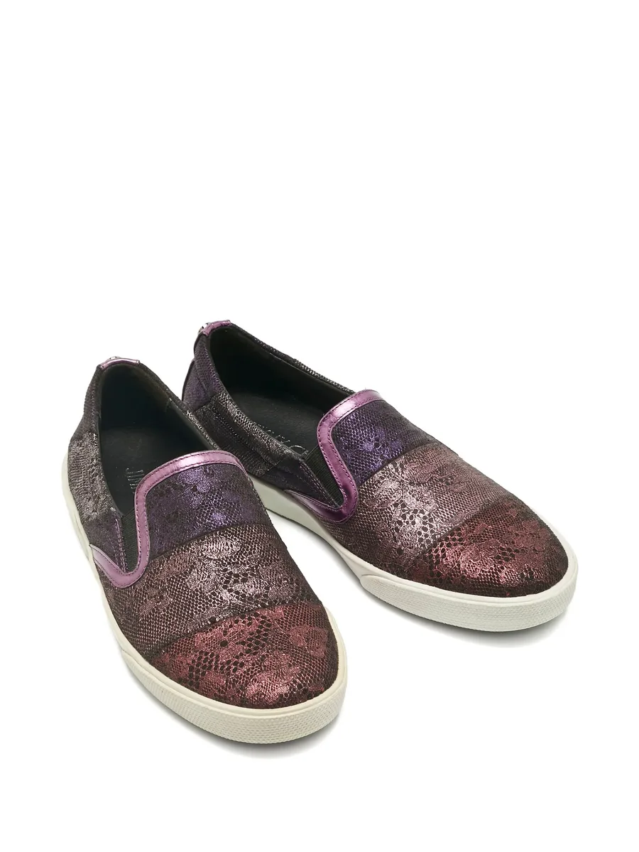 lace-print suede sneakers 10