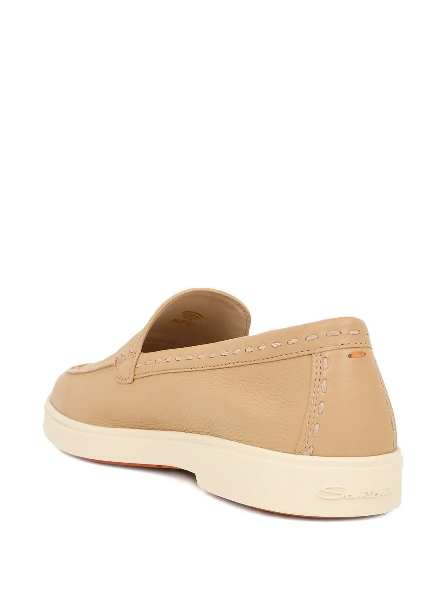 stitch-embellished leather loafers 5