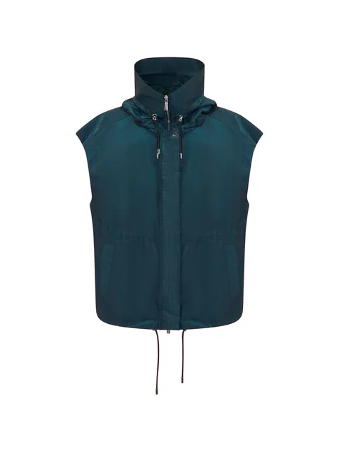 Blenda hooded grid-pattern gilet