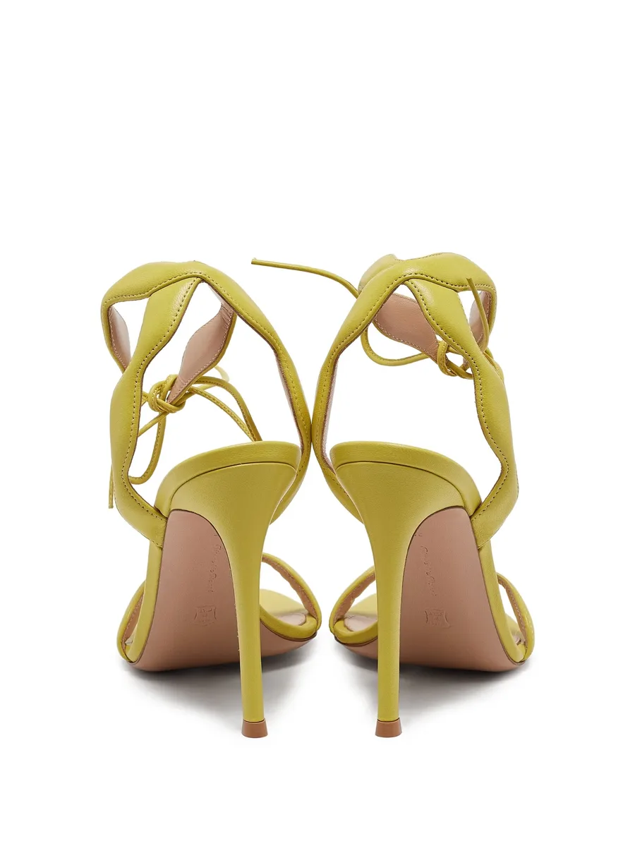110mm leather heeled sandals 8