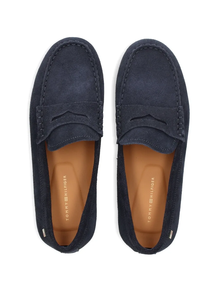 suede penny leather loafers 6