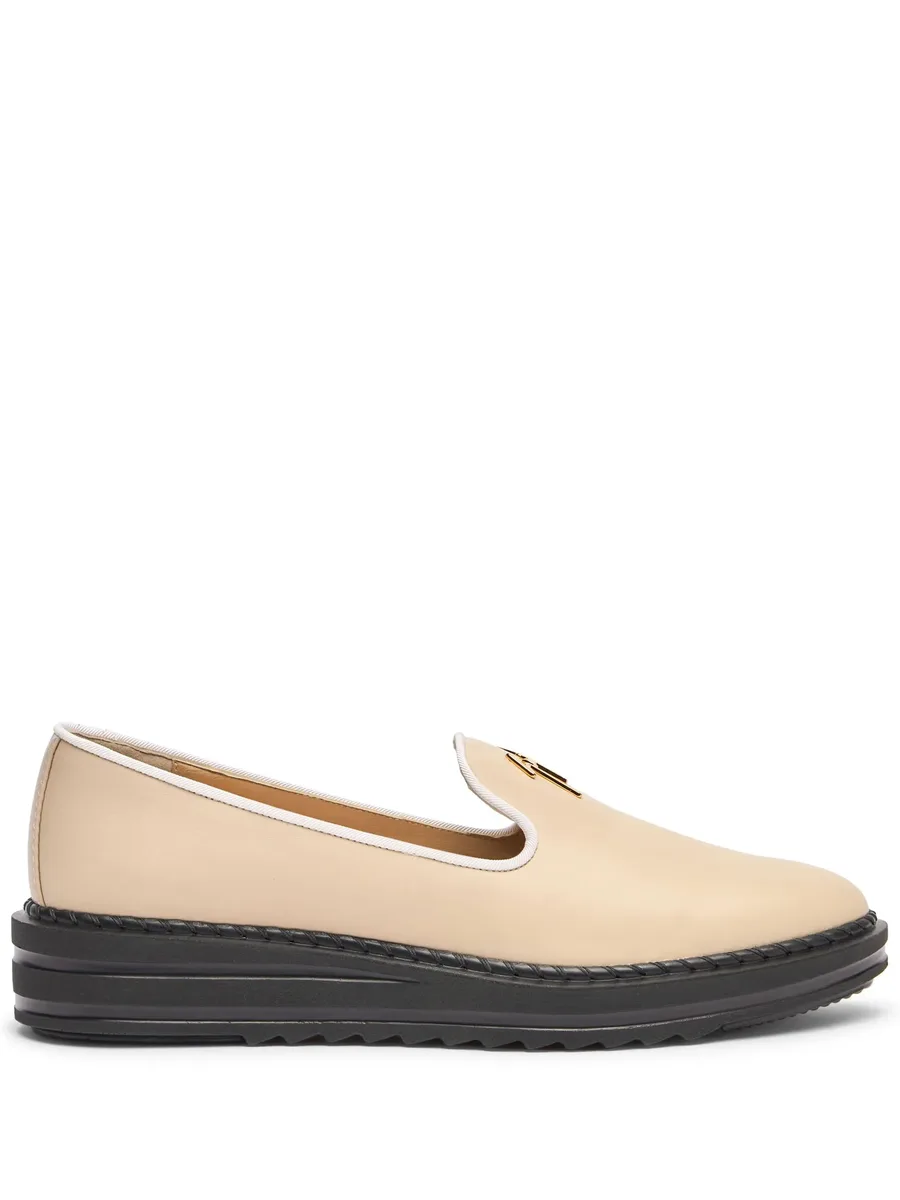 Tim logo-lettering loafers 1