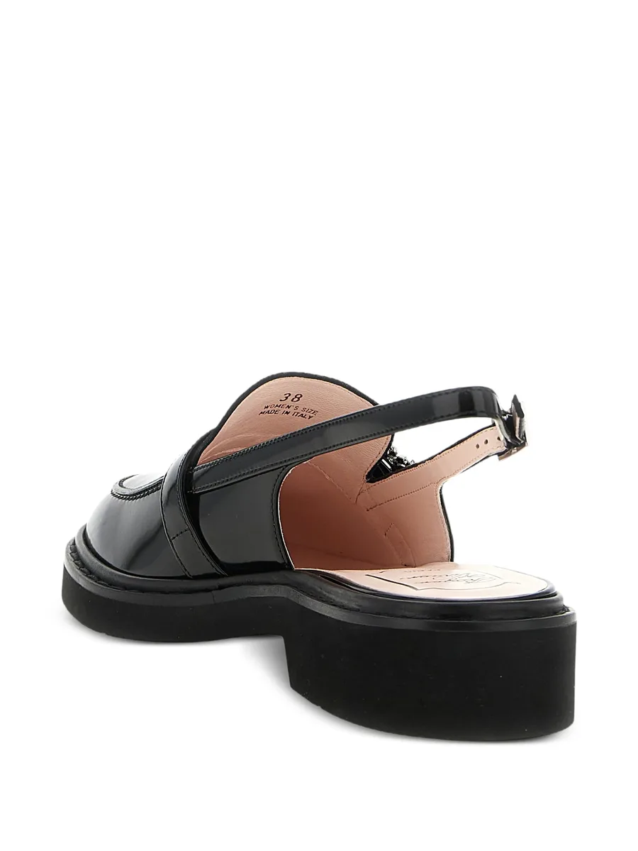 crystal-buckle leather loafers 5
