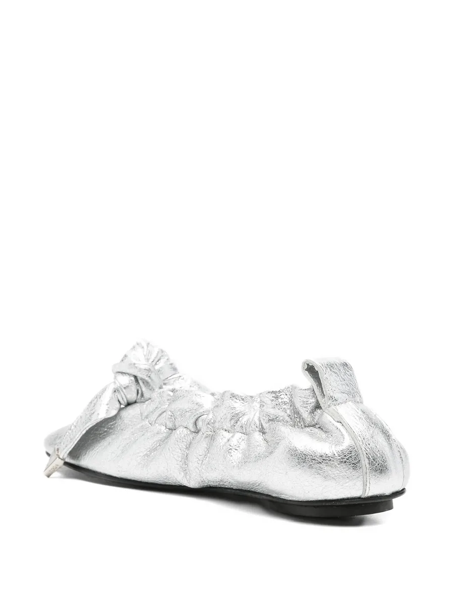 metallic cracked bow ballet flats 5