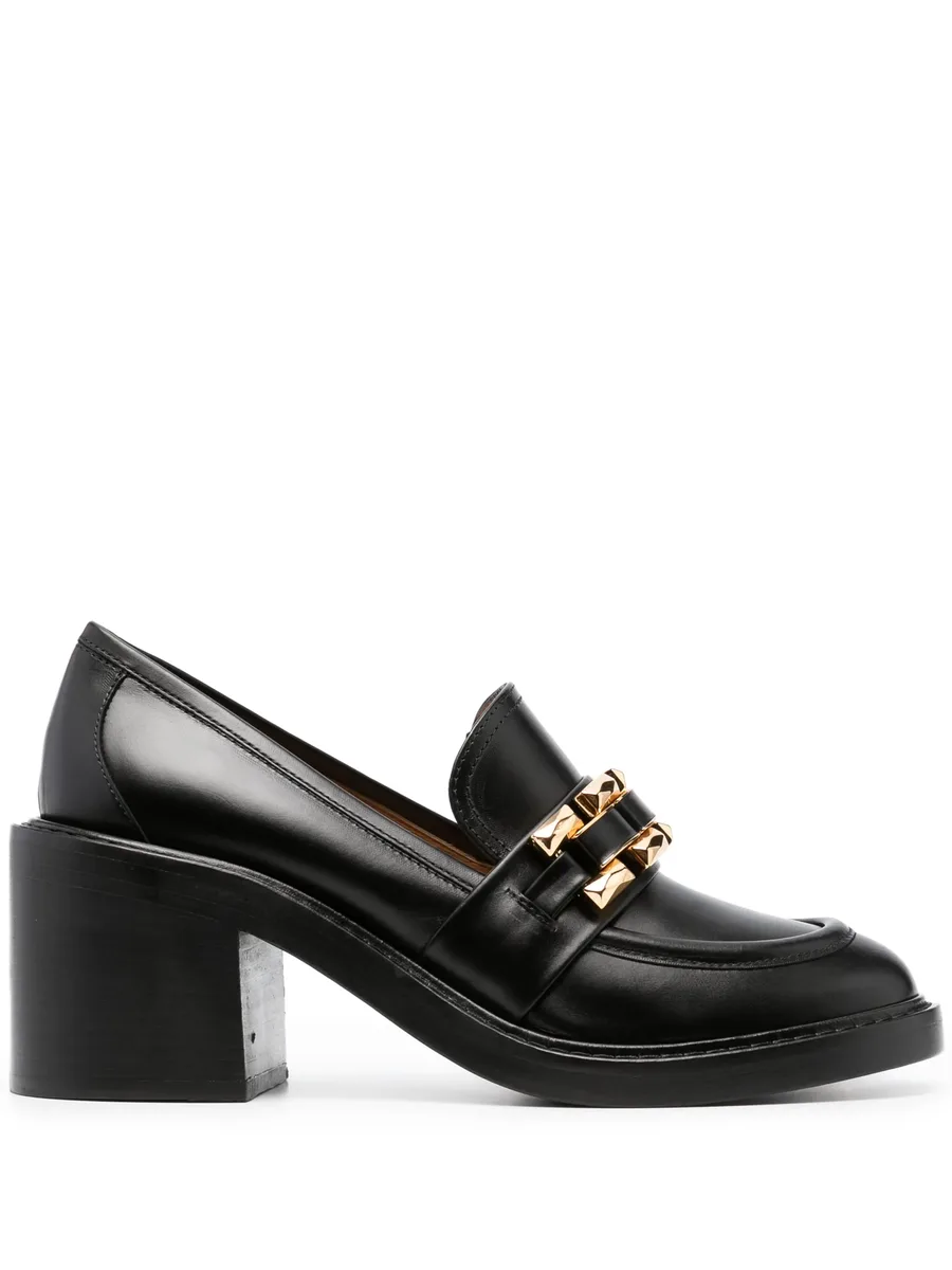Cuir 75mm block-heel loafers 2