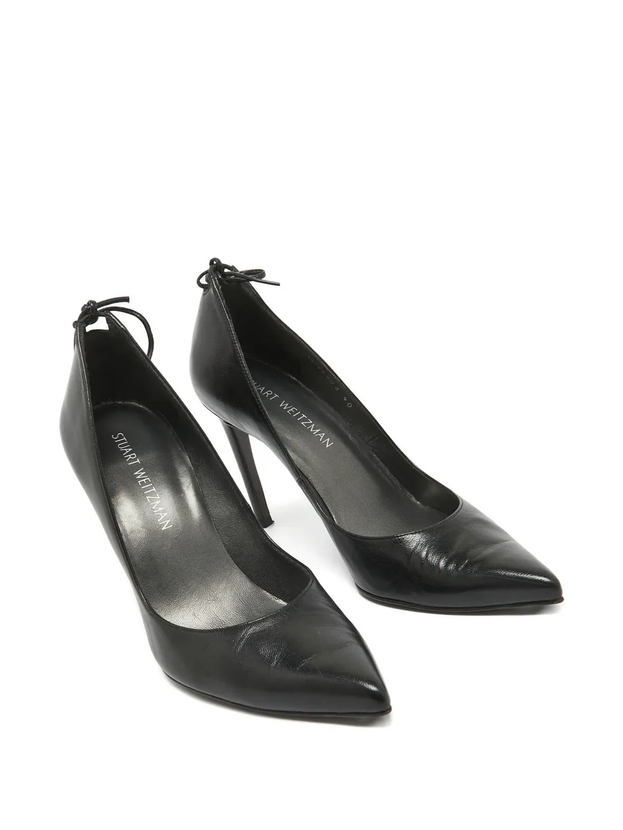 100mm leather heeled pumps 5