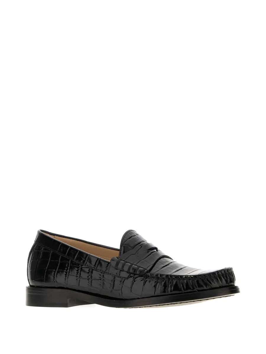 Lottie crocodile-embossed loafers 4