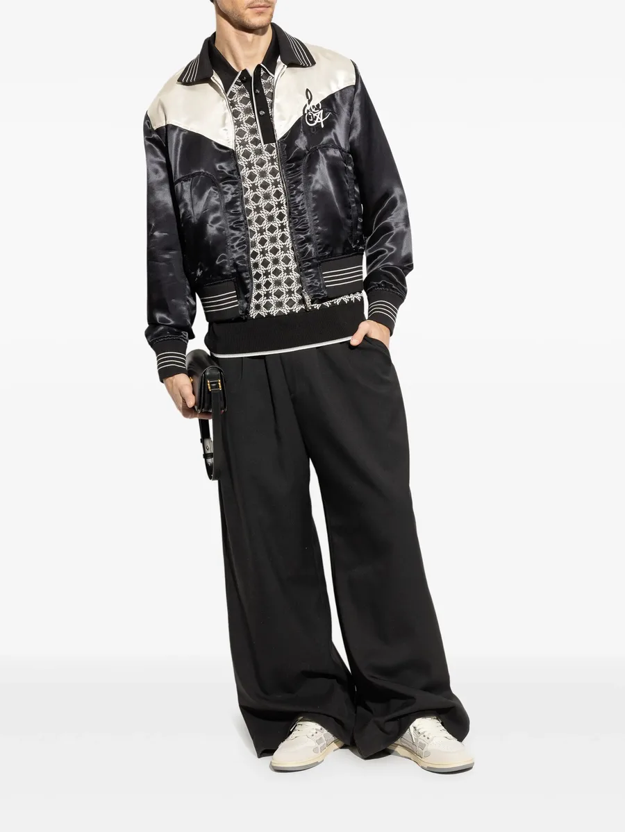logo-embroidered bomber jacket 4