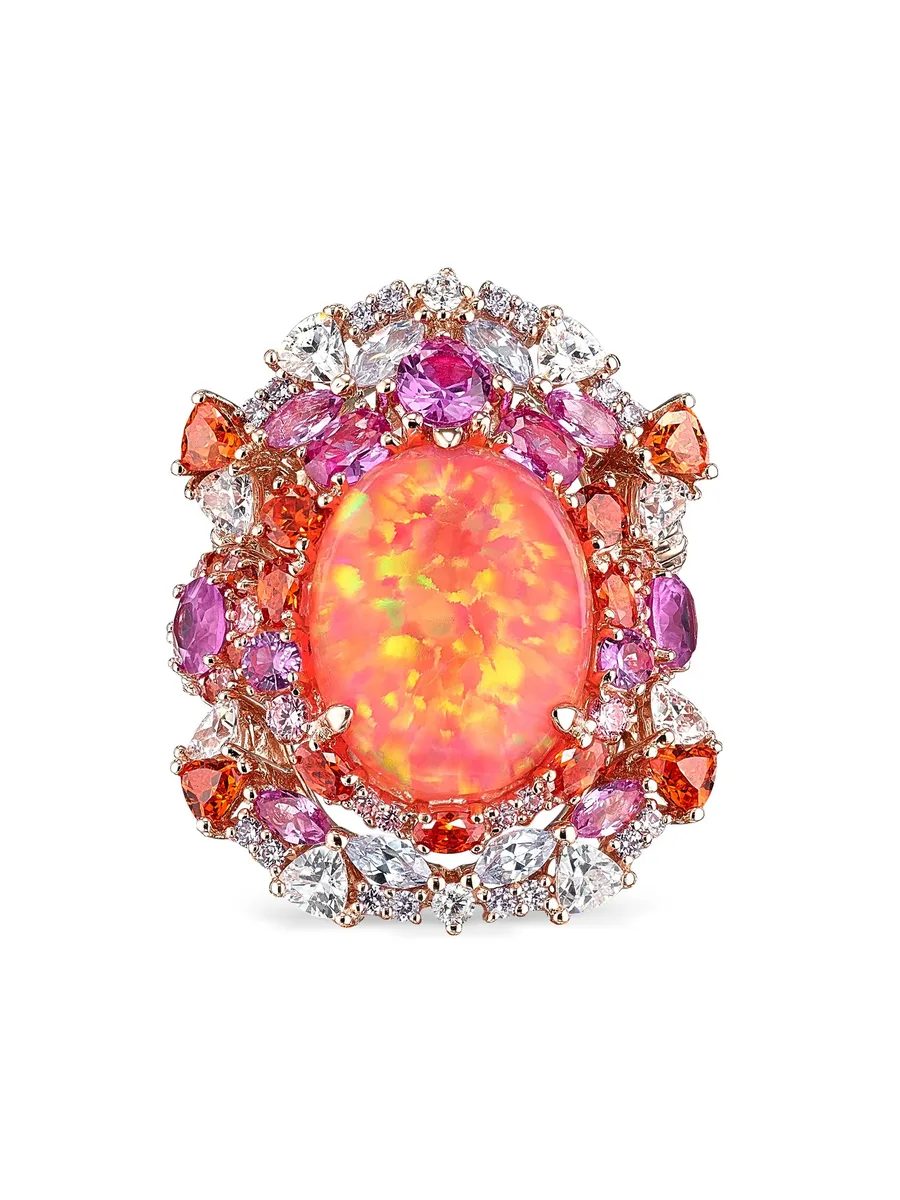 позолоченные серьги Coral Opal Ocean с камнями 1