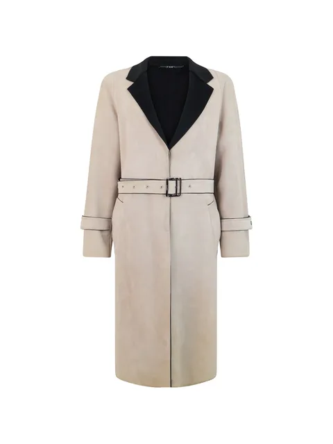 belted notch-lapel coat